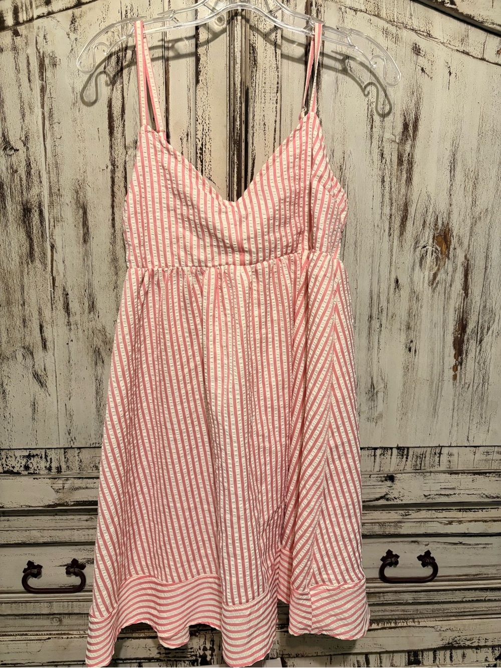 New’M Boutique Pink & White Striped Mini Dress Size S